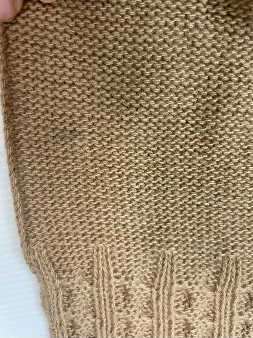 Portolano Wool Cashmere Scarf 65” Long Tan